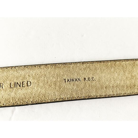 Terry Stack Italian Leather Black Belt Silver Braided Knot Buckle Size M Z27 - Picture 5 of 7